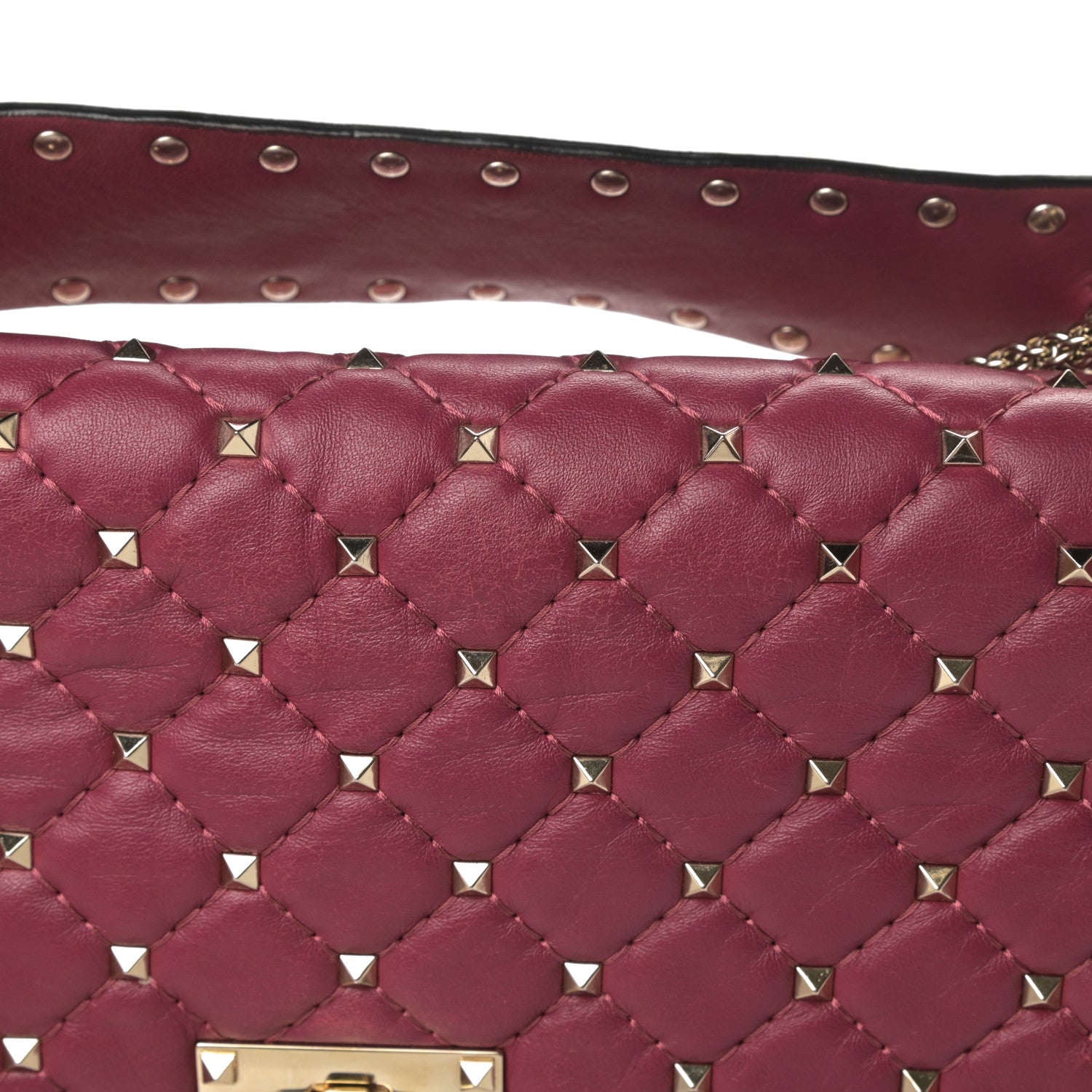 Valentino Garavani Nappa Large Rockstud Spike Shoulder Bag Camelia 13 of 13
