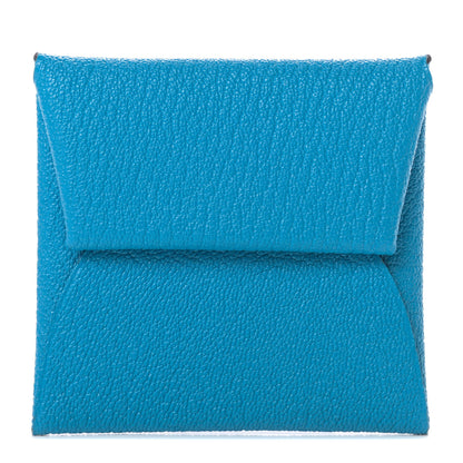 Hermes Chevre Mysore Bastia Verso Coin Purse Bleu Frida Cuivre 1 of 8