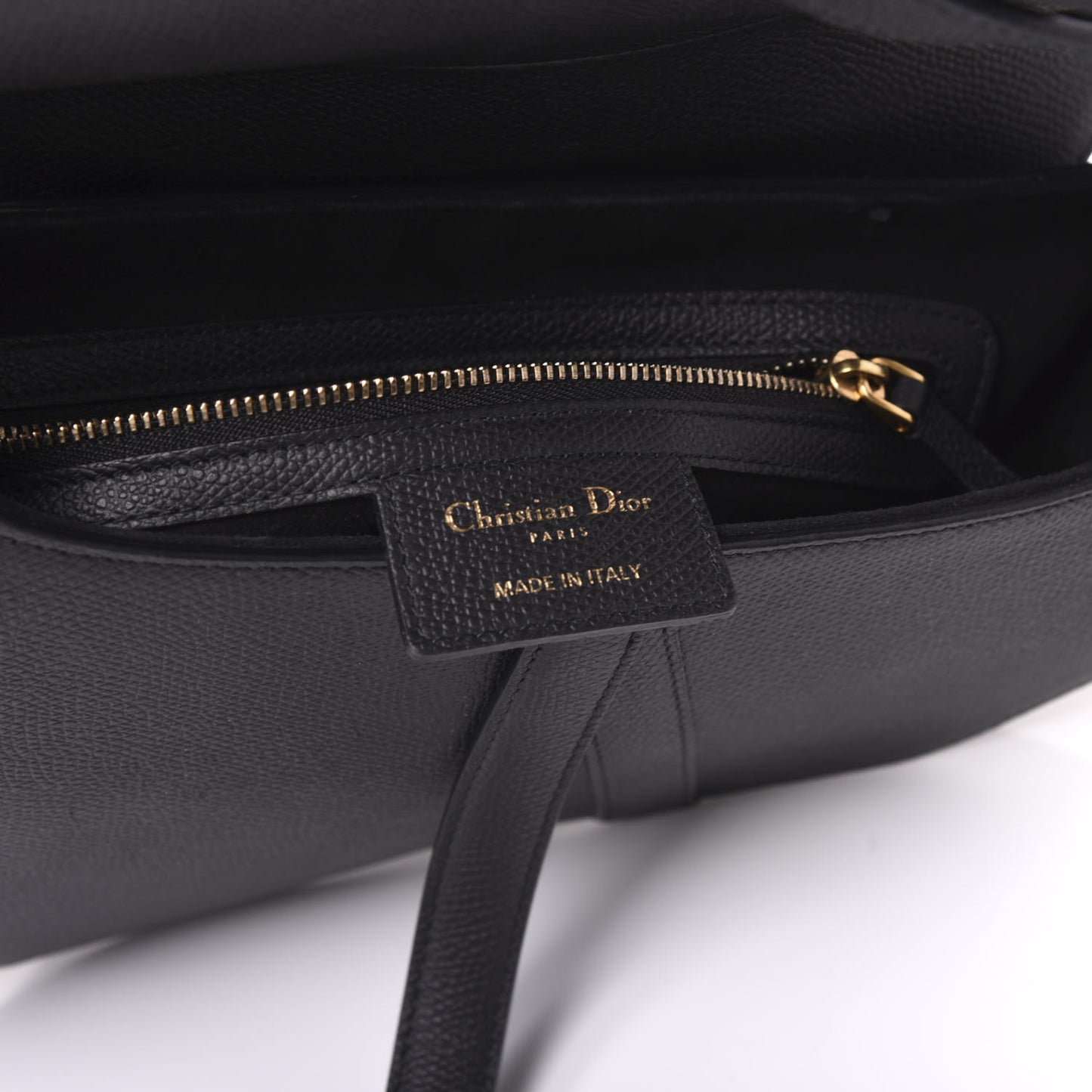 Grained Calfskin Saddle Bag Black