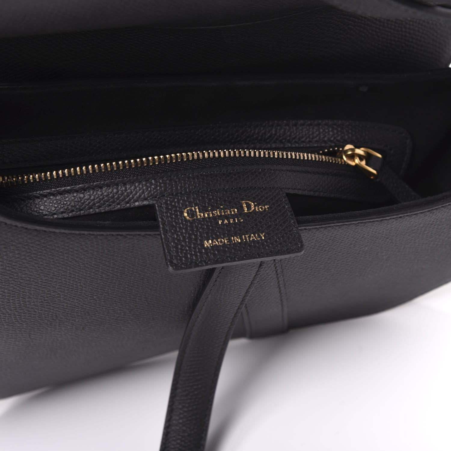 Christian Dior Grained Calfskin Saddle Bag Black 7 of 9