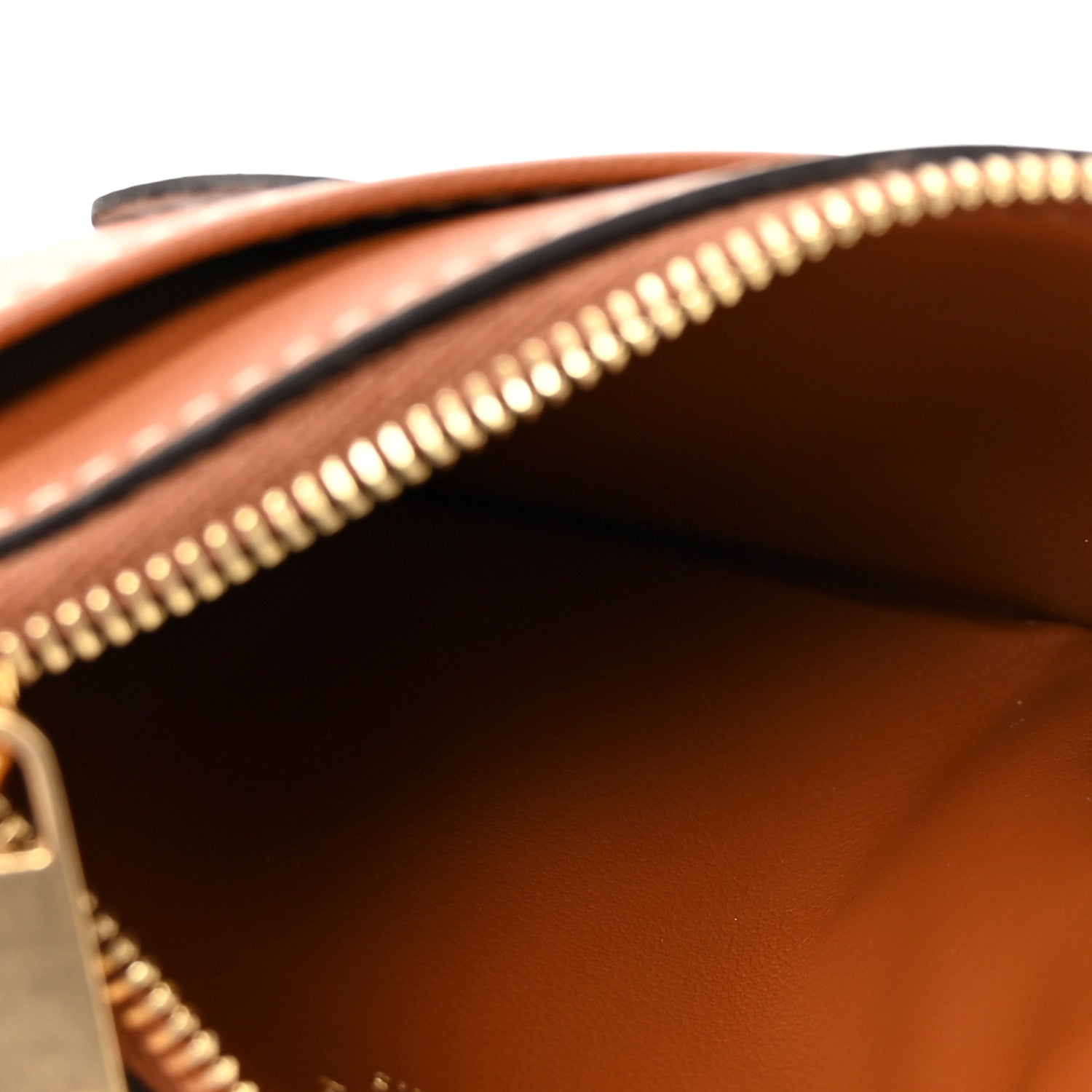 Celine Triomphe Calfskin Zipped Card Holder Tan 5 of 7