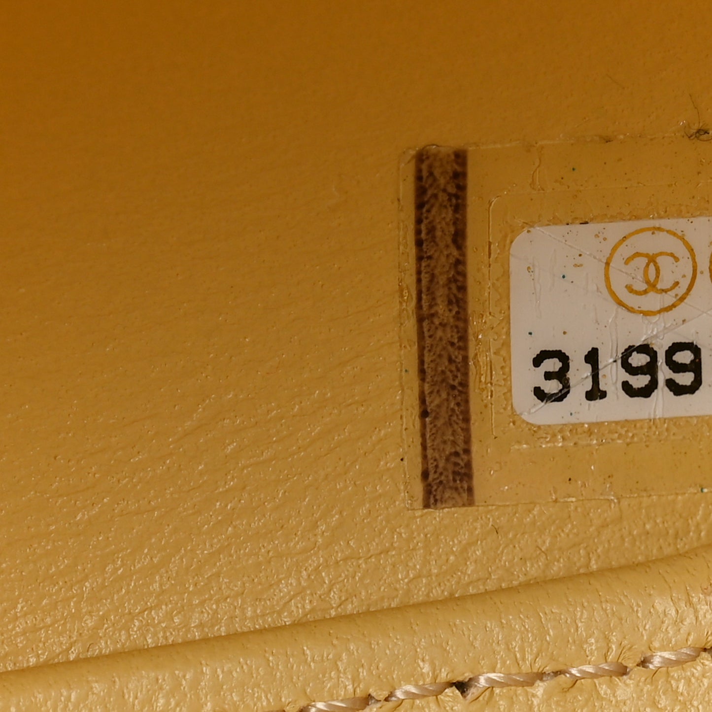 Lambskin Quilted CC Bubble Vanity Case With Chain Light Yellow