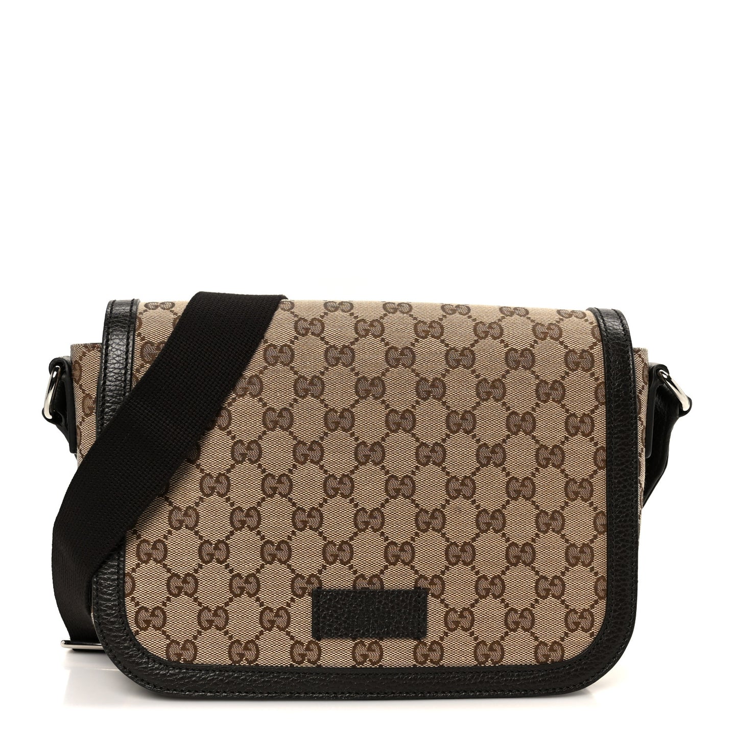 Monogram Flap Messenger Bag Beige Dark Brown
