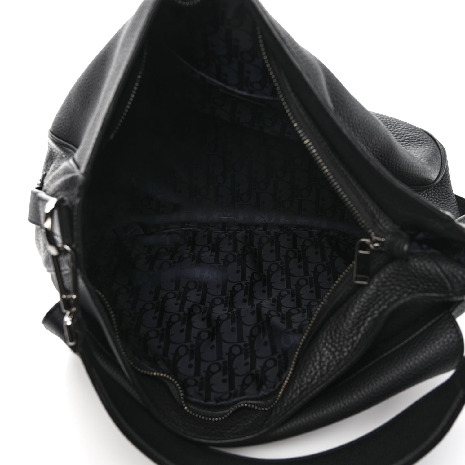 Christian Dior Grained Calfskin Saddle Soft Bag Black 5 of 8