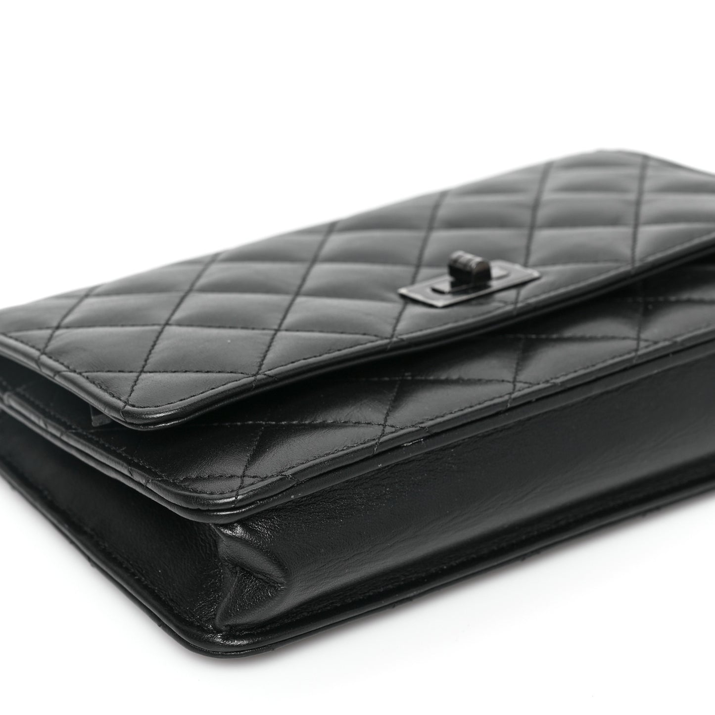 Aged Calfskin Quilted Reissue Wallet On Chain WOC So Black