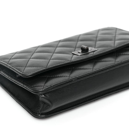 Chanel Aged Calfskin Quilted Reissue Wallet On Chain WOC So Black 8 of 9