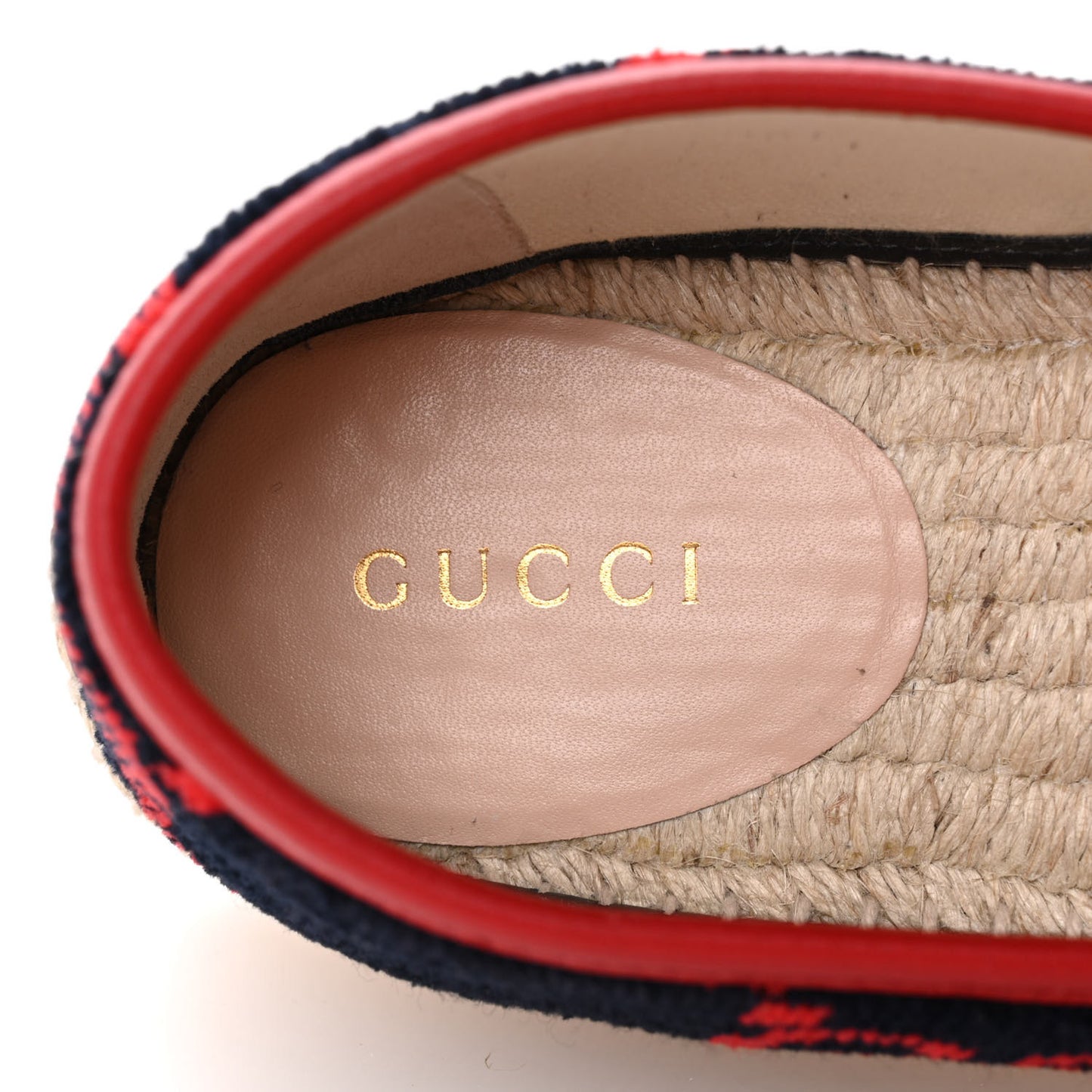 Terry Cloth GG Monogram Espadrilles 36.5 Blue Red