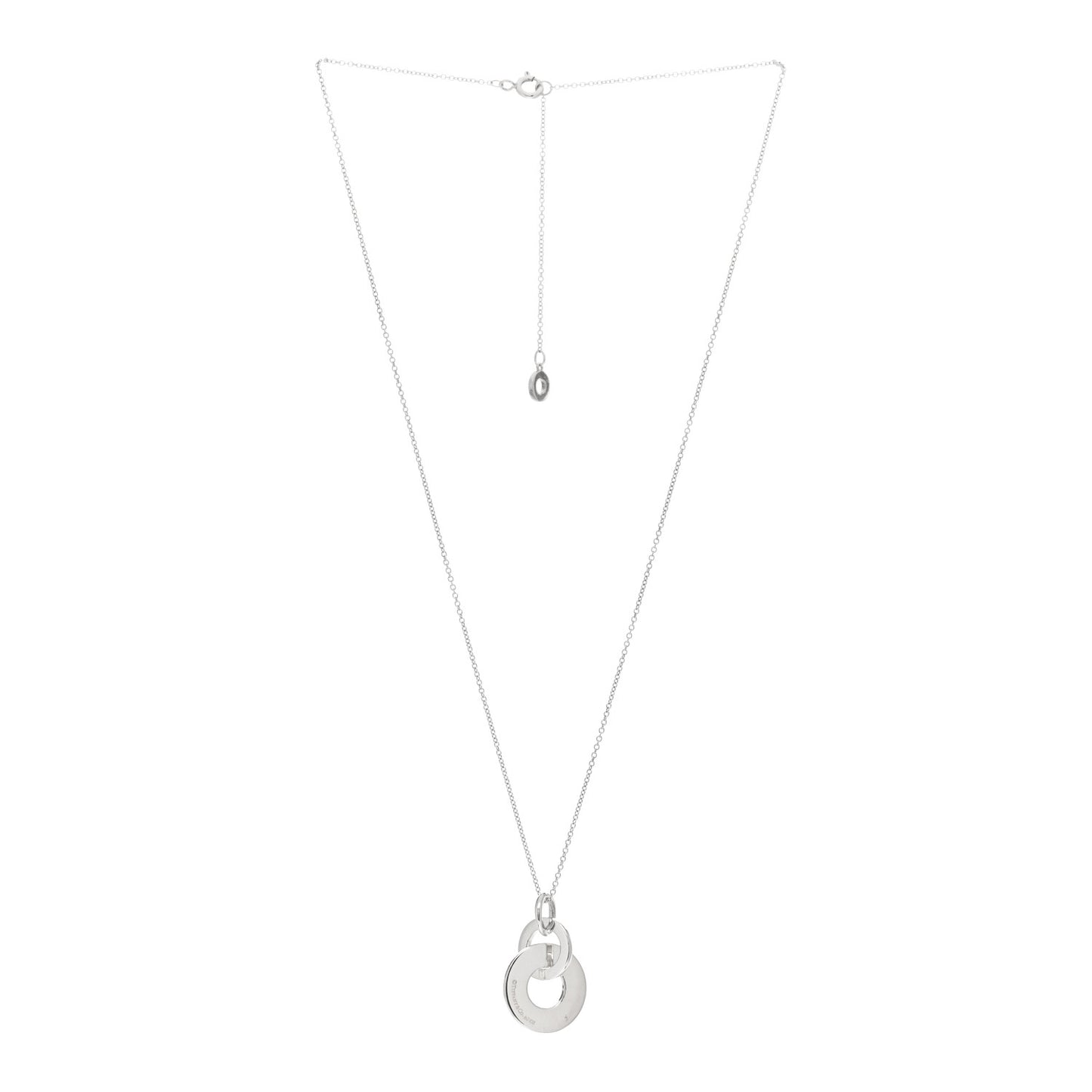Sterling Silver 1837 Double Interlocking Drop Pendant Necklace