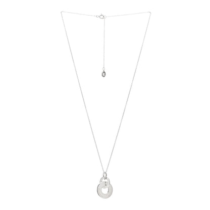 Tiffany Sterling Silver 1837 Double Interlocking Drop Pendant Necklace 2 of 3