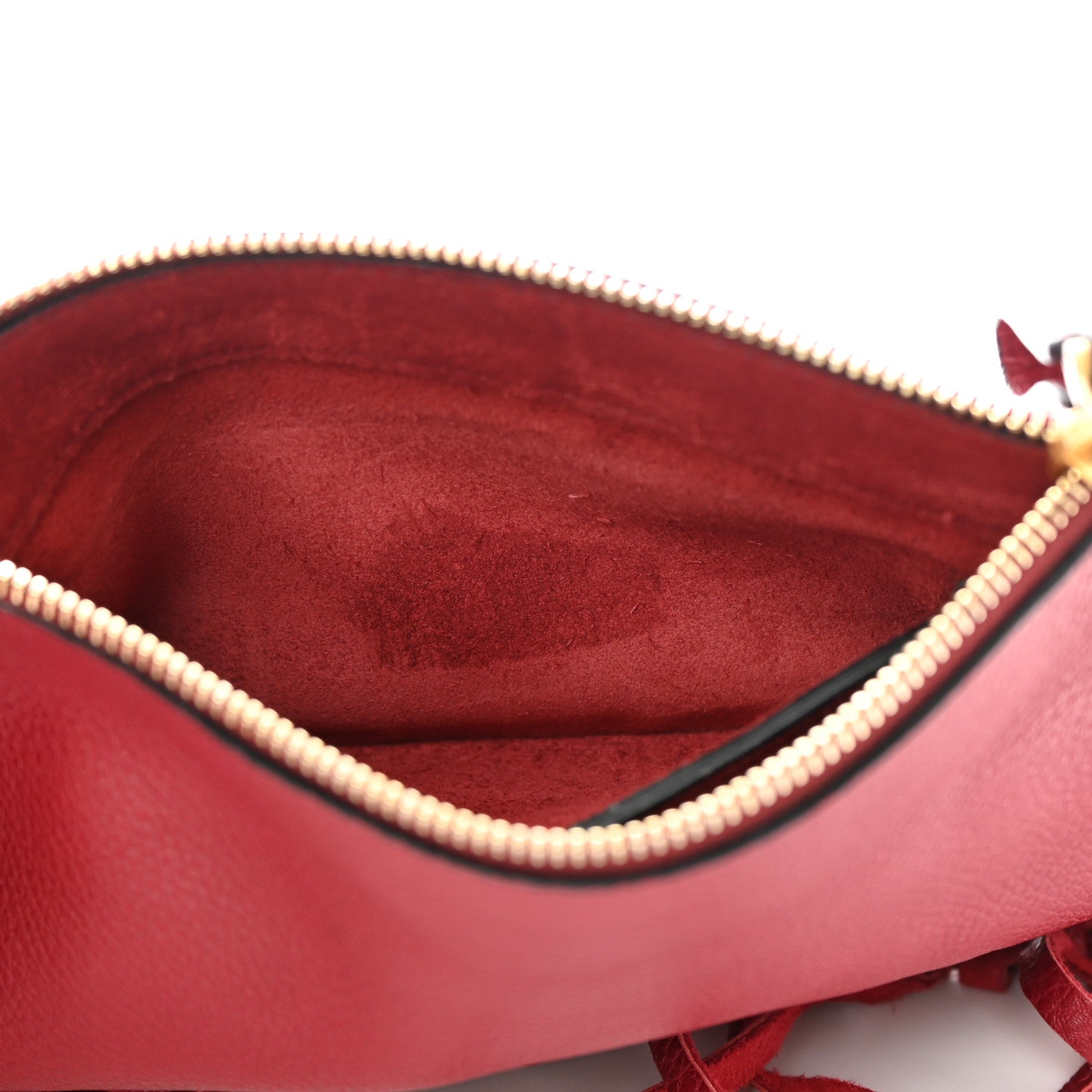 Valentino Garavani Grained Calfskin C-Rockee Sagittarius Fringe Clutch Scarlet 9 of 15