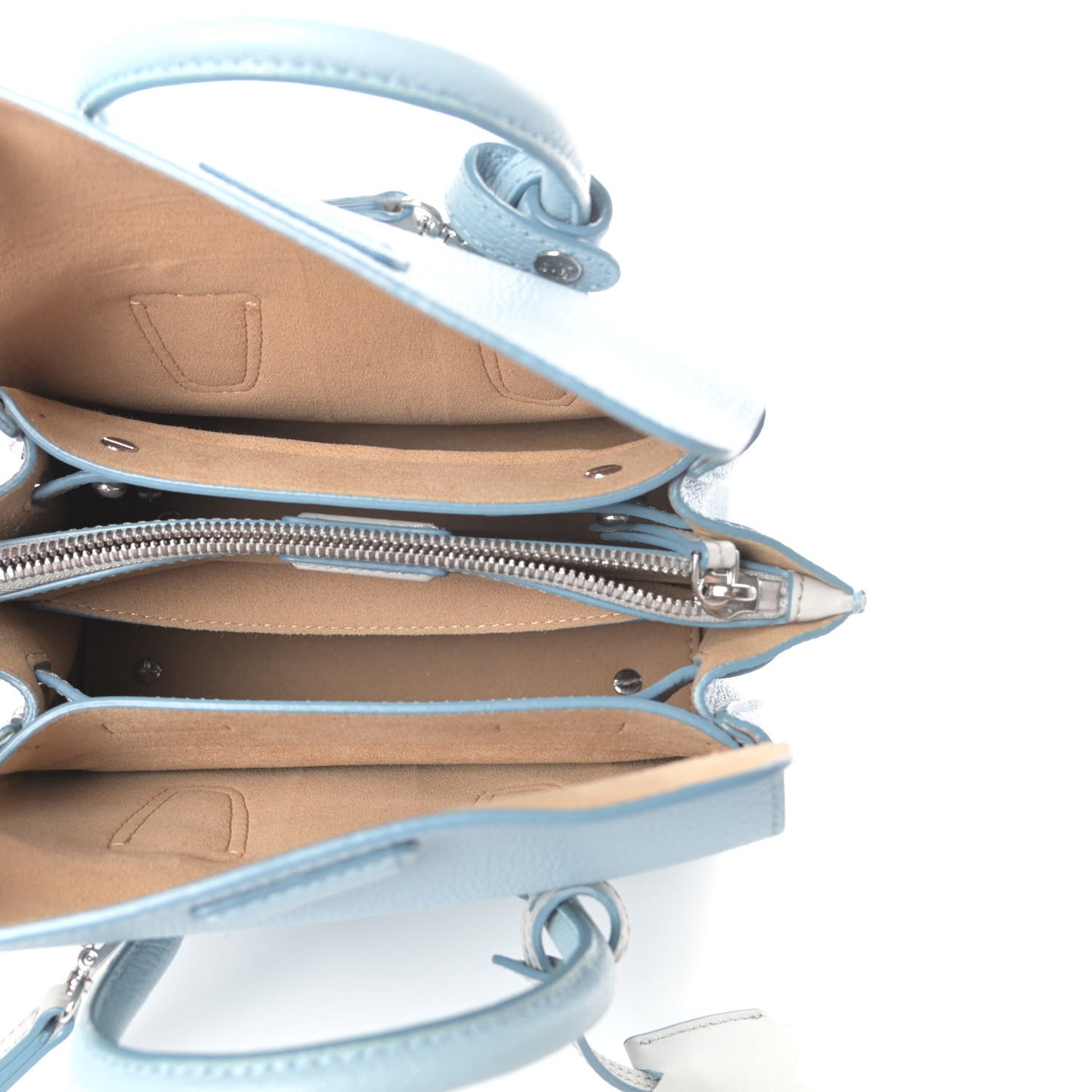Grained Calfskin Mini Milla Tote Sky Blue