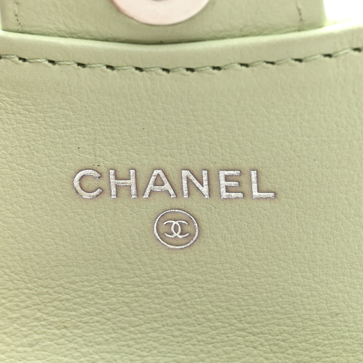 Chanel Sheepskin Chevron Quilted Mini Chain Belt Bag Light Green 6 of 10