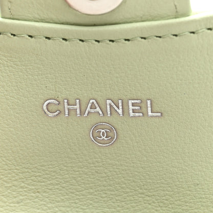Chanel Sheepskin Chevron Quilted Mini Chain Belt Bag Light Green 6 of 10