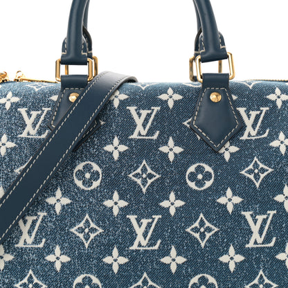 Louis Vuitton Monogram Jacquard Denim Speedy Bandouliere 25 Bleu 7 of 9