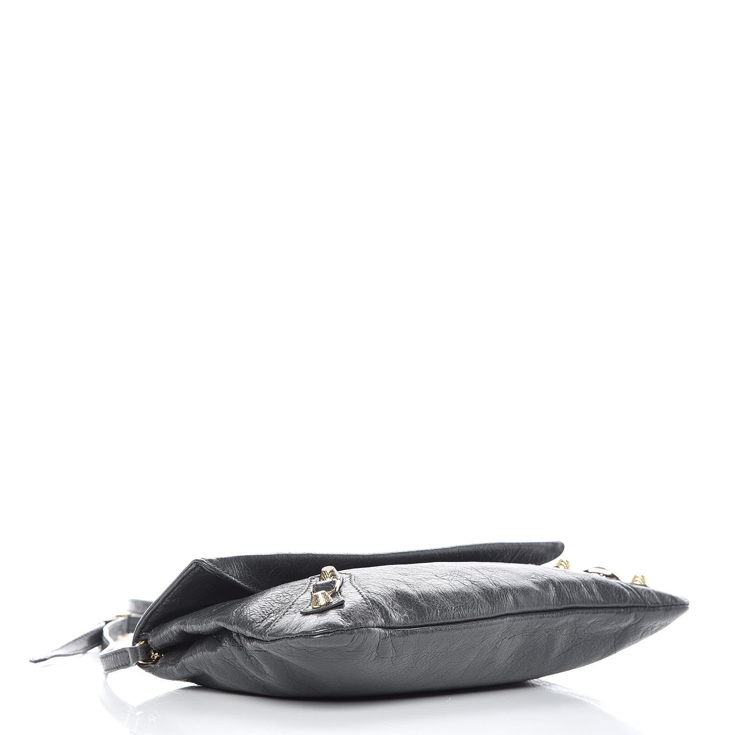 Balenciaga Agneau Giant 12 Gold Hardware Envelope Strap Clutch Gris Fossile 4 of 9