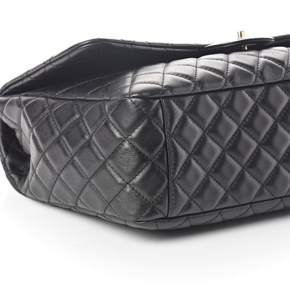 Chanel Metallized Calfskin Quilted Small XXL Travel Flap Bag Black 9 of 10