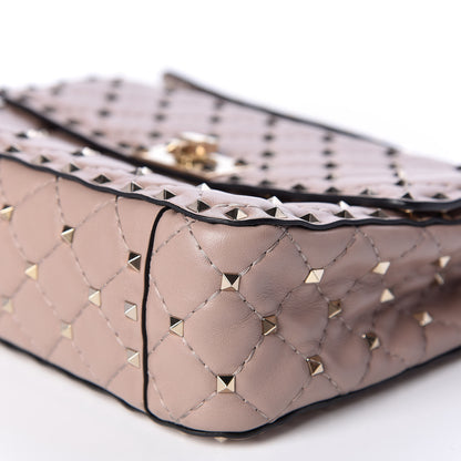 Valentino Garavani Lambskin Medium Rockstud Spike Shoulder Bag Poudre 6 of 12