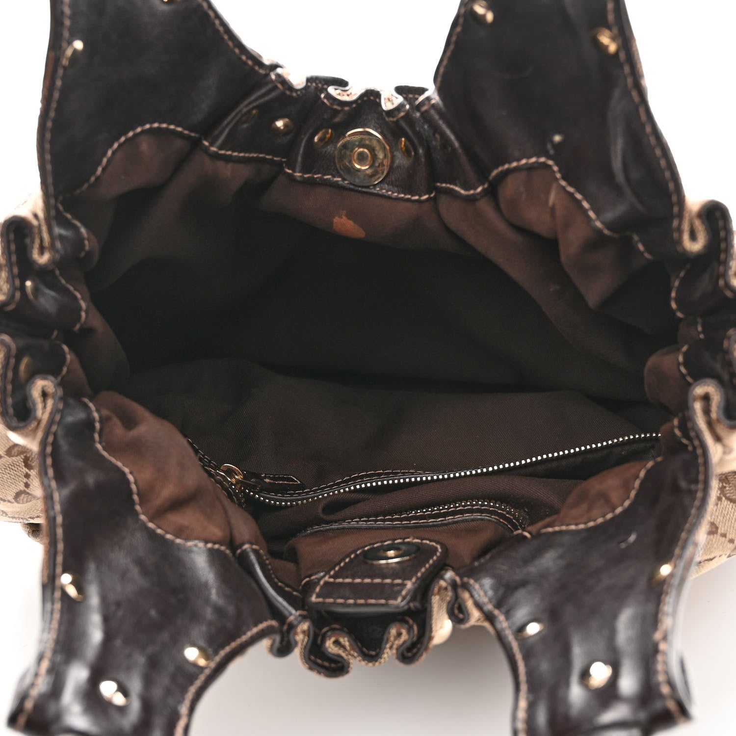Gucci Monogram Studded Medium Pelham Shoulder Bag Dark Brown 5 of 14