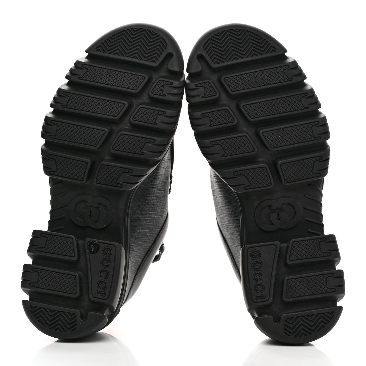 GG Supreme Monogram Quebec Calfskin Retro Interlocking G Mens Platform Derby Loafers 9 Black