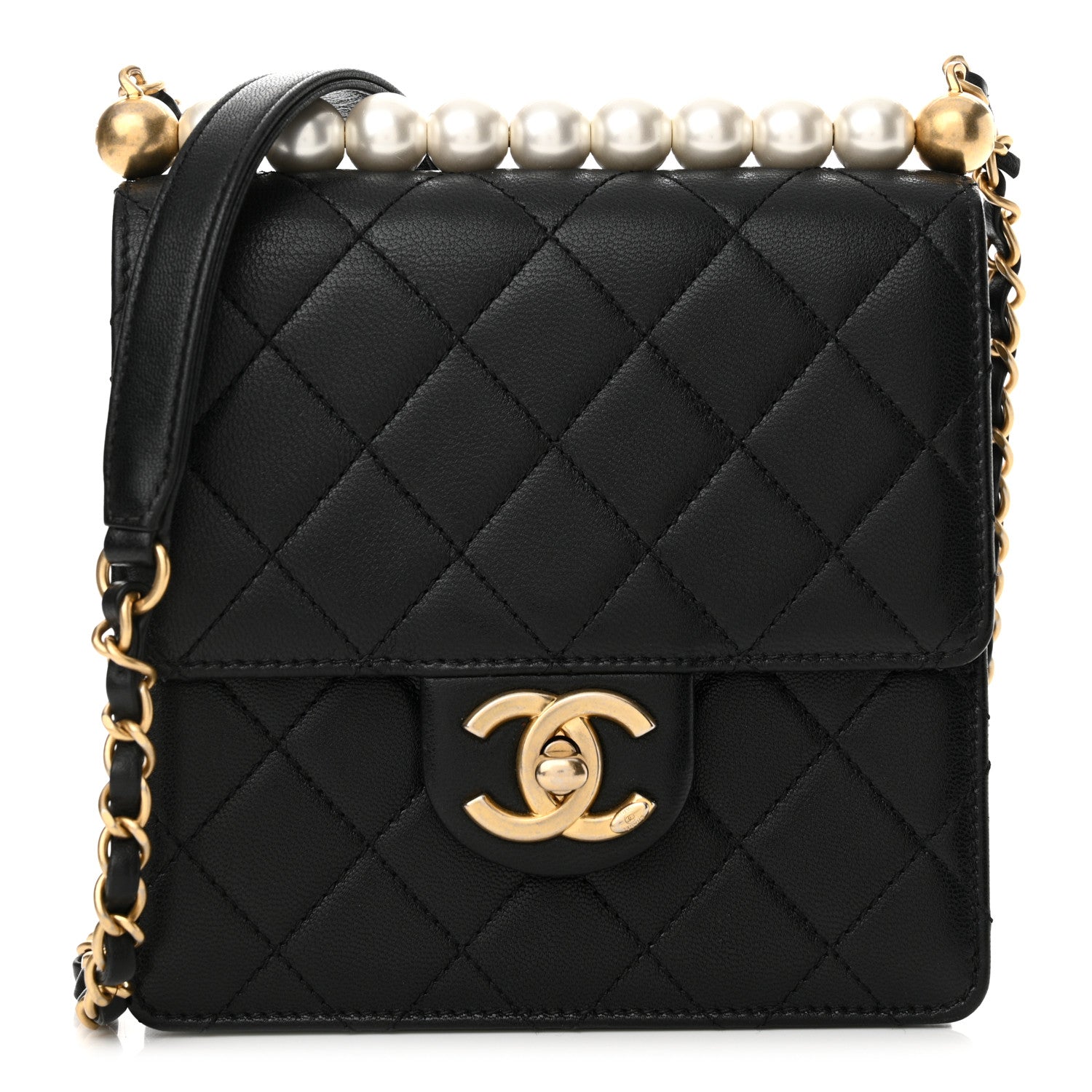 Chanel Lambskin Quilted Chic Pearls Flap Black 1 of 13