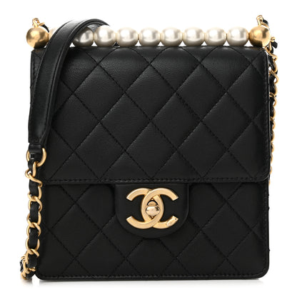 Chanel Lambskin Quilted Chic Pearls Flap Black 1 of 13