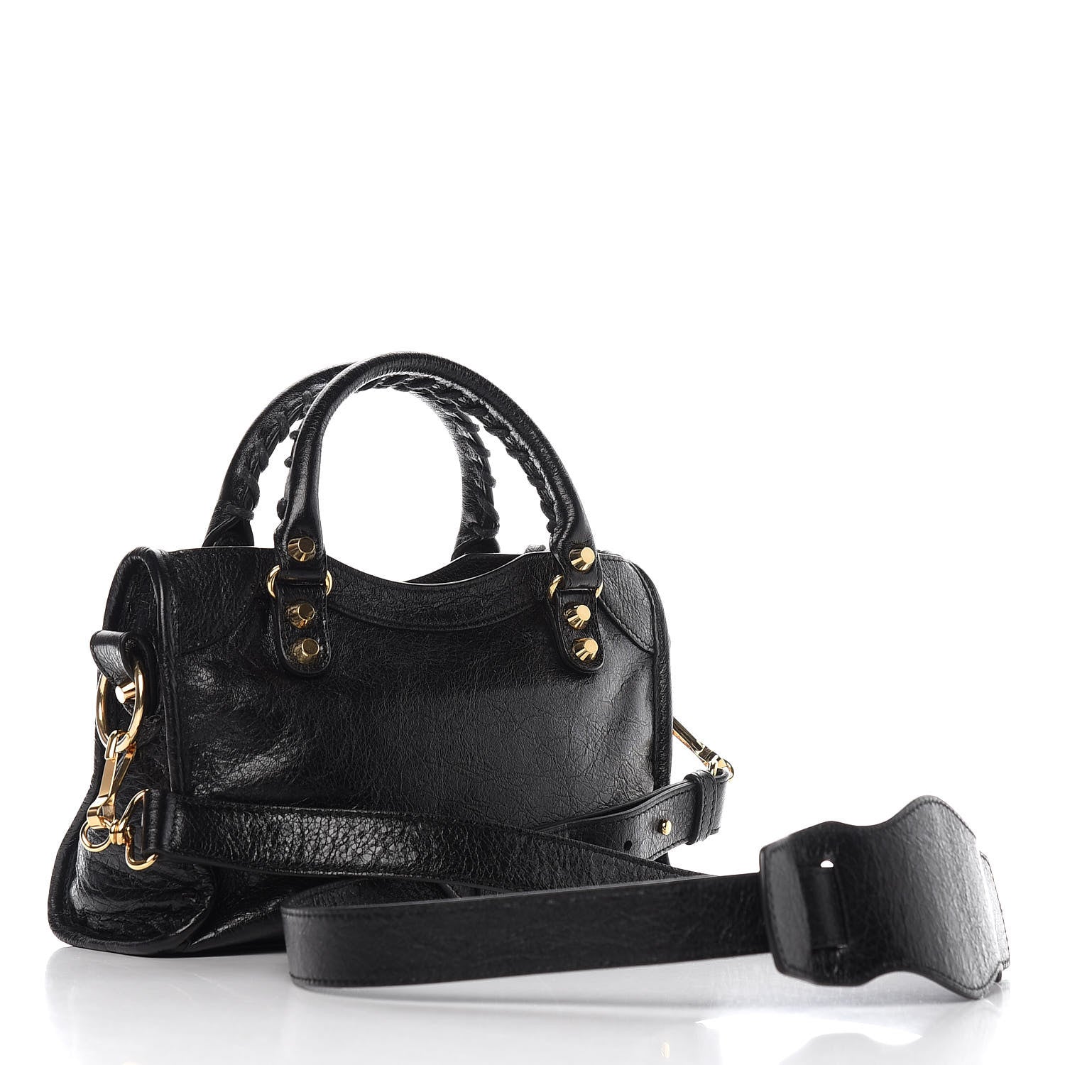 Balenciaga Agneau Classic Gold Hardware Mini City Black 4 of 11