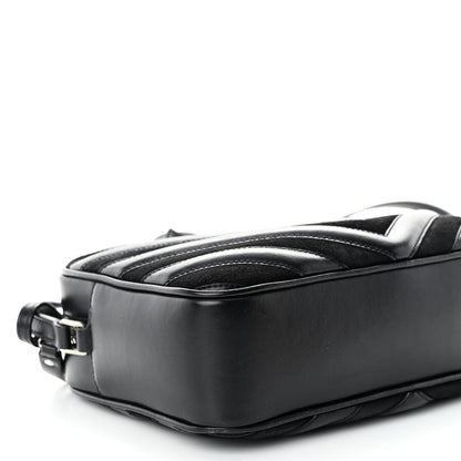 Saint Laurent Calfskin Suede Matelasse Monogram Lou Camera Bag Black 8 of 9