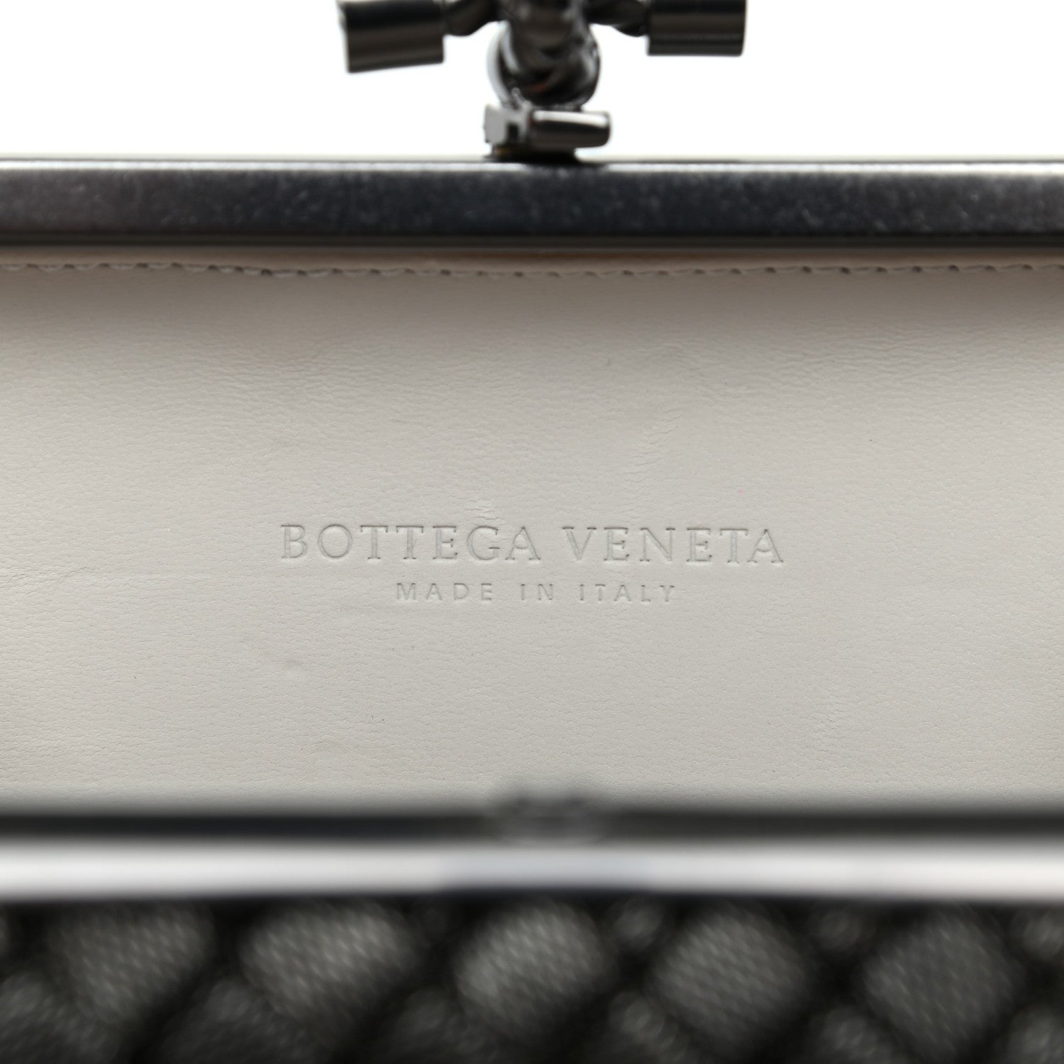 Bottega Veneta Metal Intrecciato Mesh Woven Knot Clutch in Argento 6 of 7
