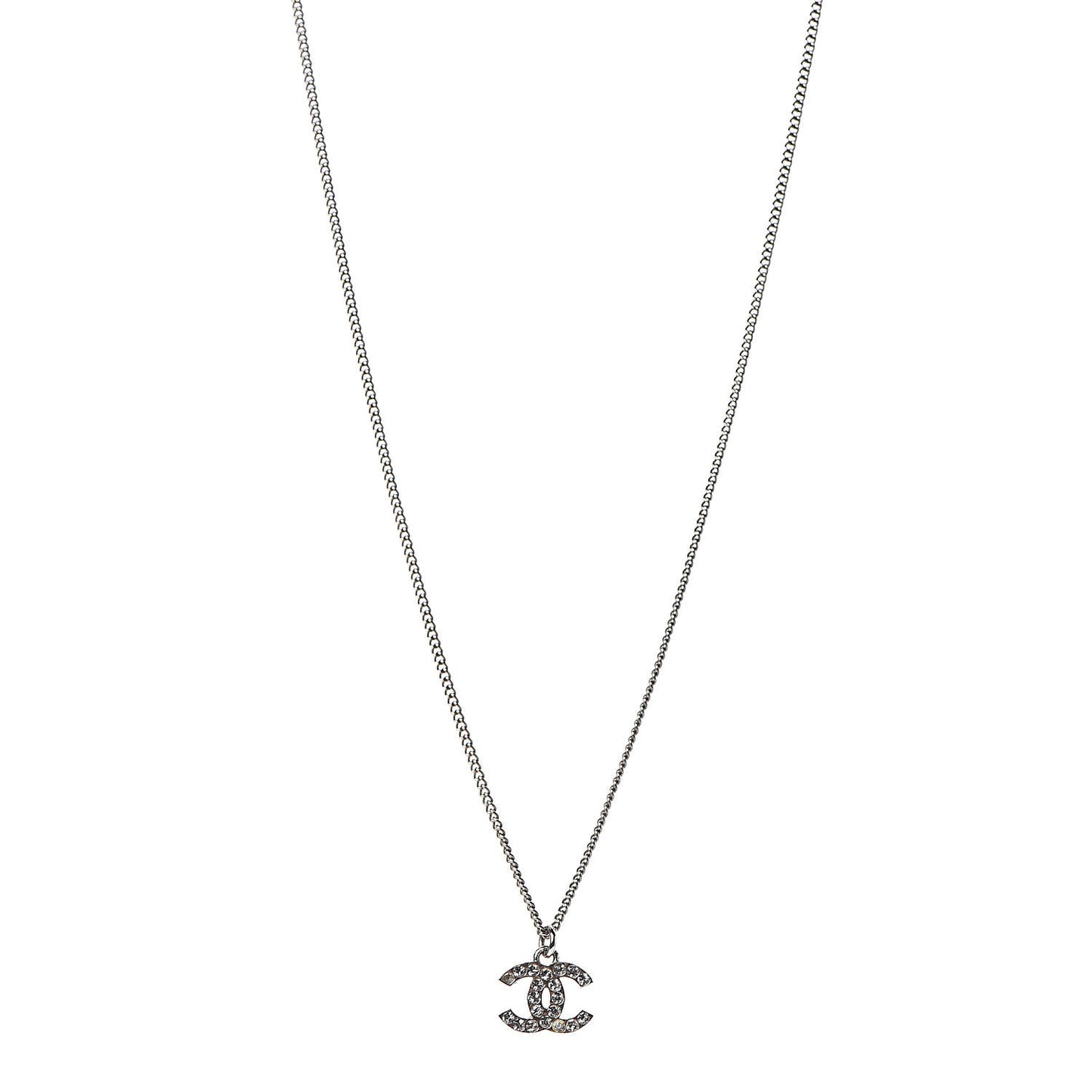 Crystal Timeless CC Necklace Silver