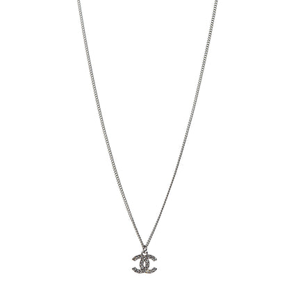Chanel Crystal Timeless CC Necklace Silver 1 of 6