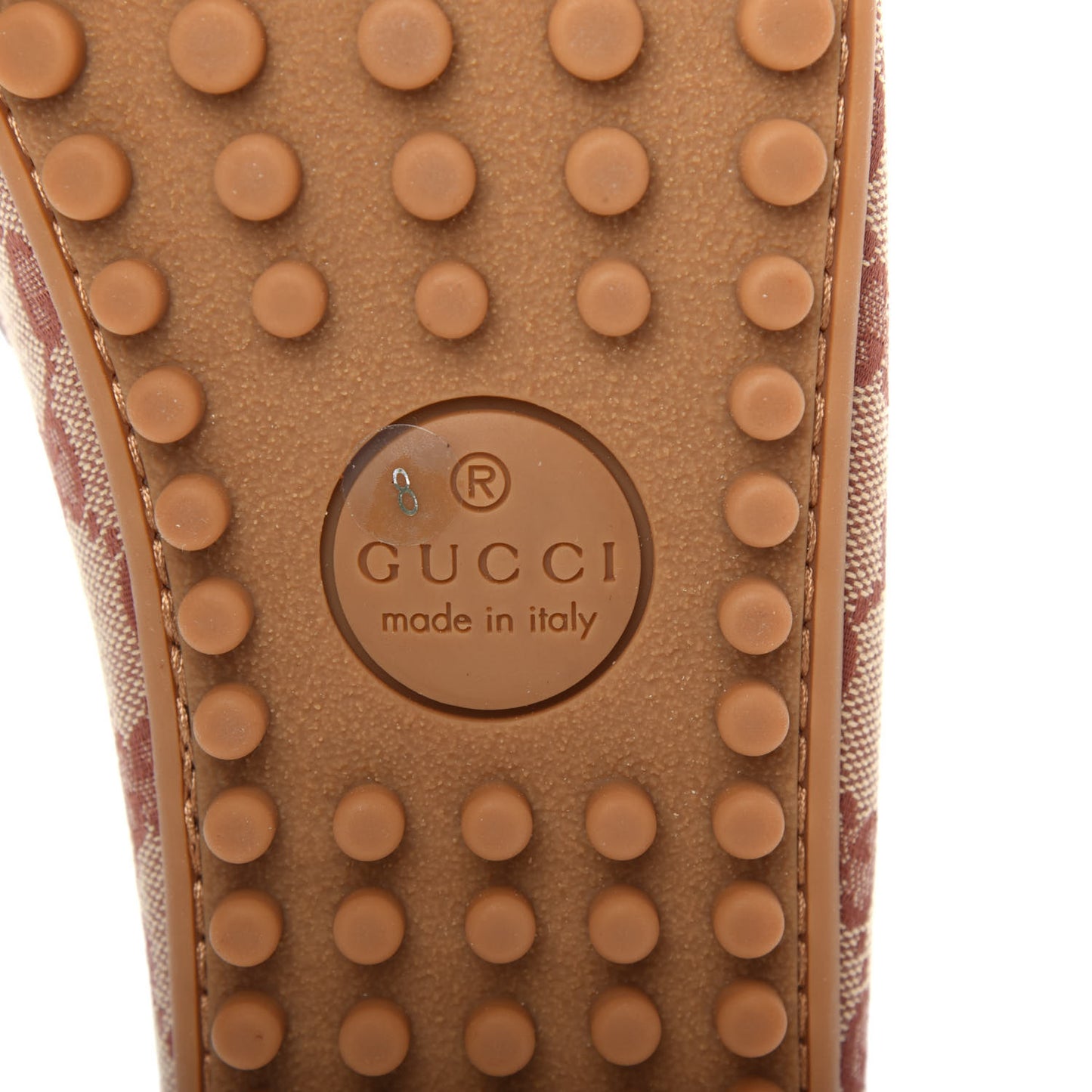 GG Monogram Suede Mens Driver Loafers 8 Beige Ruggine Cuir