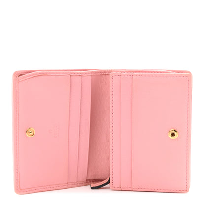 Gucci Azalea Calfskin Enamel Matelasse Diagonal Torchon GG Marmont Card Case New Cherry Red Wild Rose 5 of 10