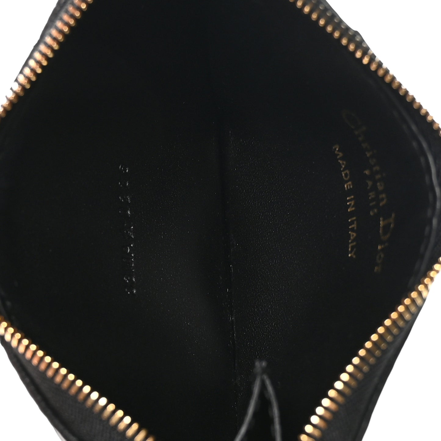 Supple Calfskin Cannage Caro Cosmos Zipped Card Holder Black