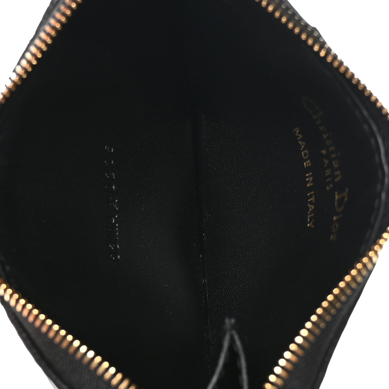 Christian Dior Supple Calfskin Cannage Caro Cosmos Zipped Card Holder Black 5 of 8