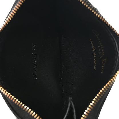 Christian Dior Supple Calfskin Cannage Caro Cosmos Zipped Card Holder Black 5 of 8