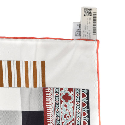 Hermes Silk L'Art du Sarasa Scarf 90 White Vieux Rose 3 of 3