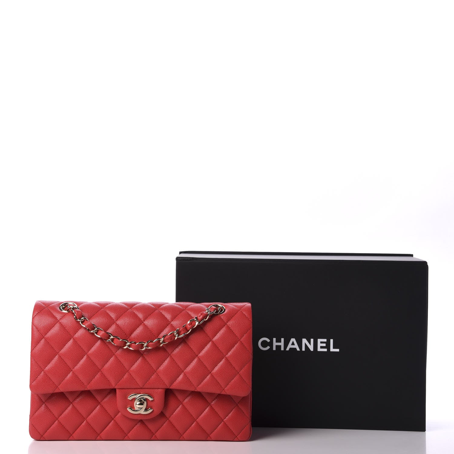 Chanel Caviar Quilted Medium Double Flap Red 11 of 11