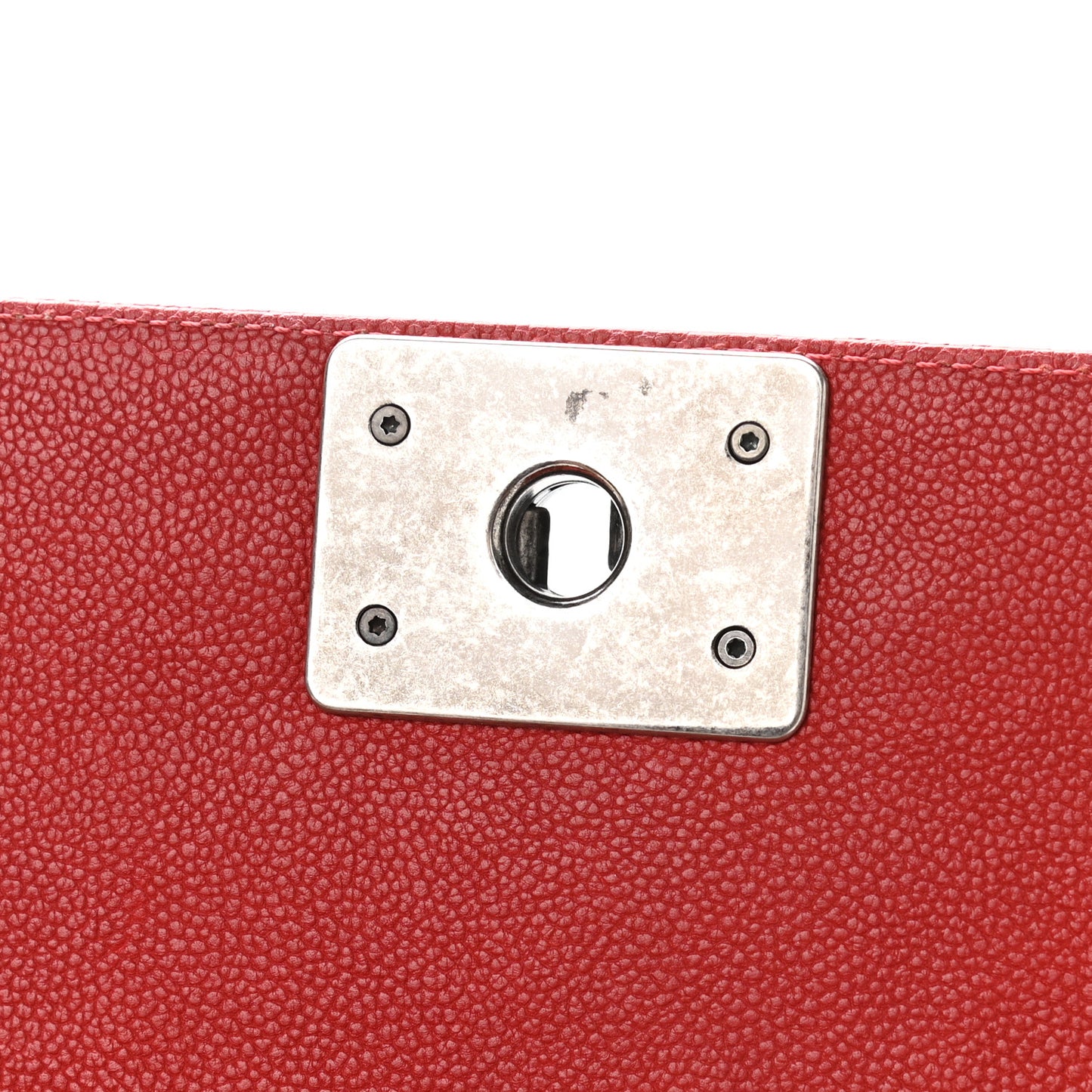 Caviar Quilted Medium Boy Flap Dark Red