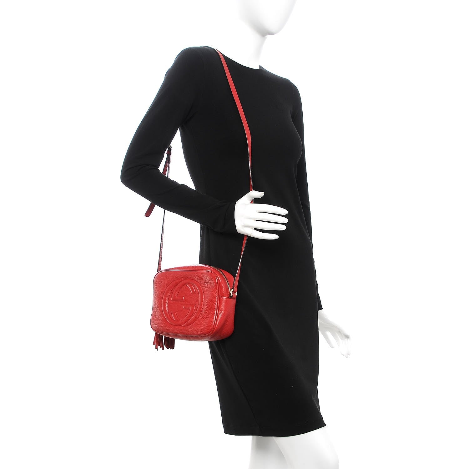 Gucci Pebbled Calfskin Small Soho Disco Bag Tabasco Red 2 of 8
