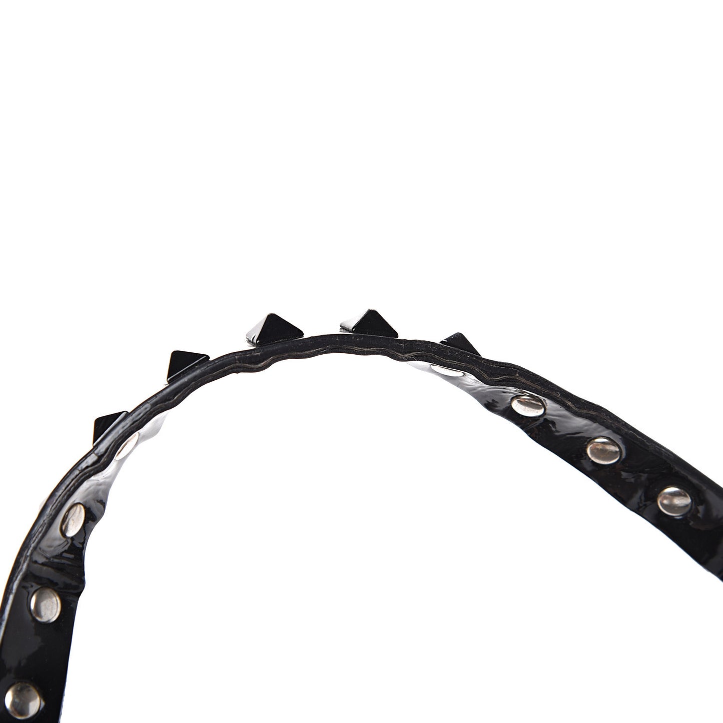 Patent Medium Rockstud Tote Black
