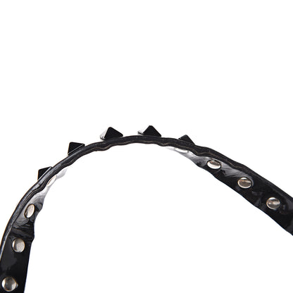 Valentino Garavani Patent Medium Rockstud Tote Black 18 of 20
