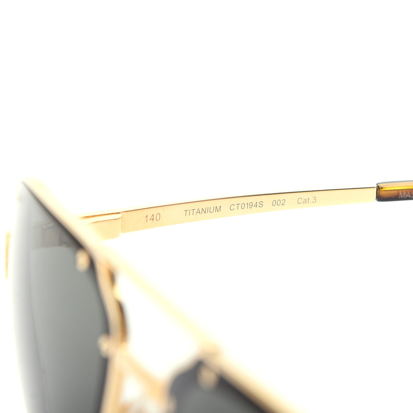 Titanium Santos De Cartier Sunglasses Gold
