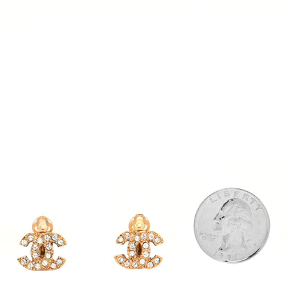 Chanel Crystal CC Clip On Earrings Gold 2 of 4