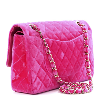 Chanel Velvet Quilted Medium Double Flap Pink 3 of 12