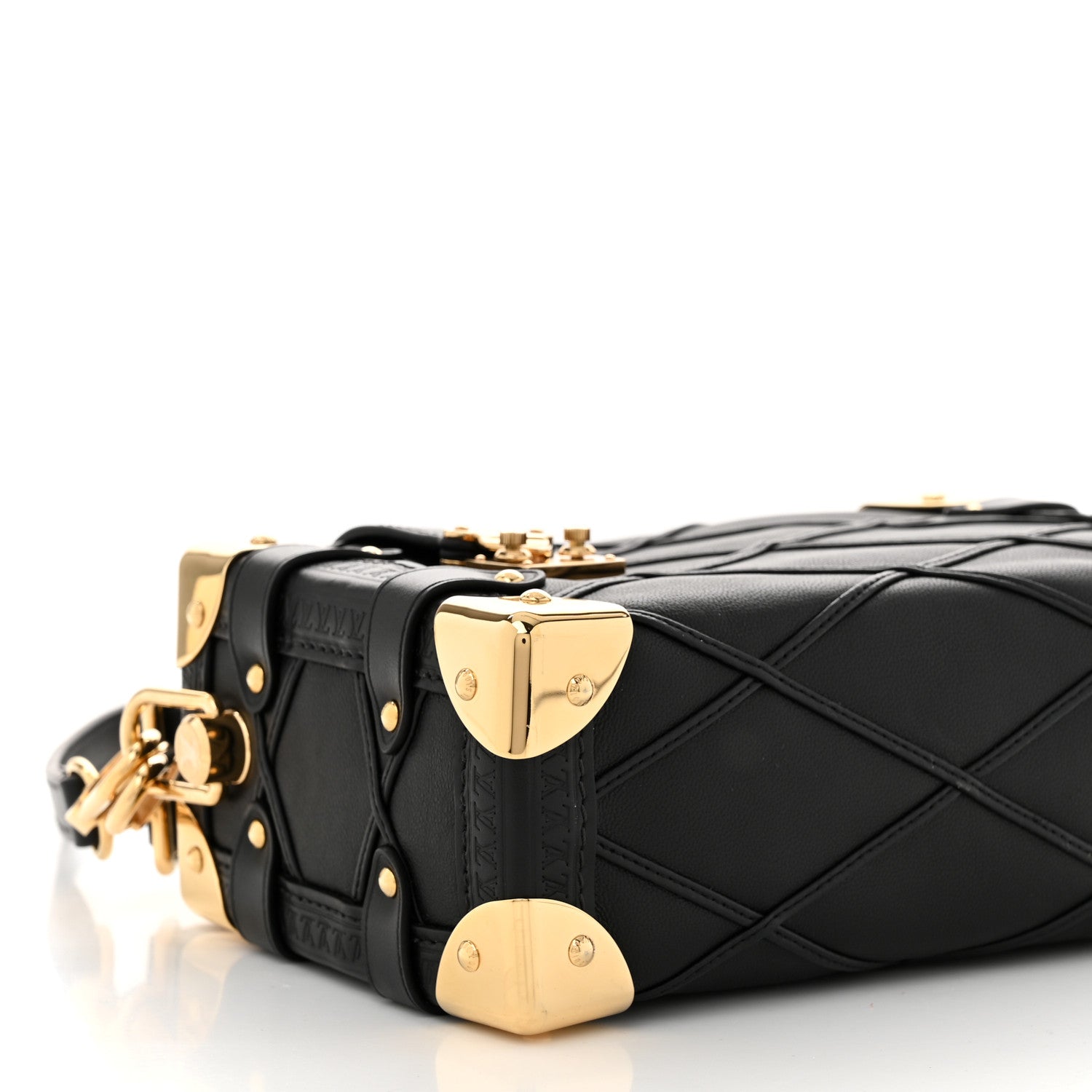 Louis Vuitton Lambskin Malletage Side Trunk PM Black 8 of 9