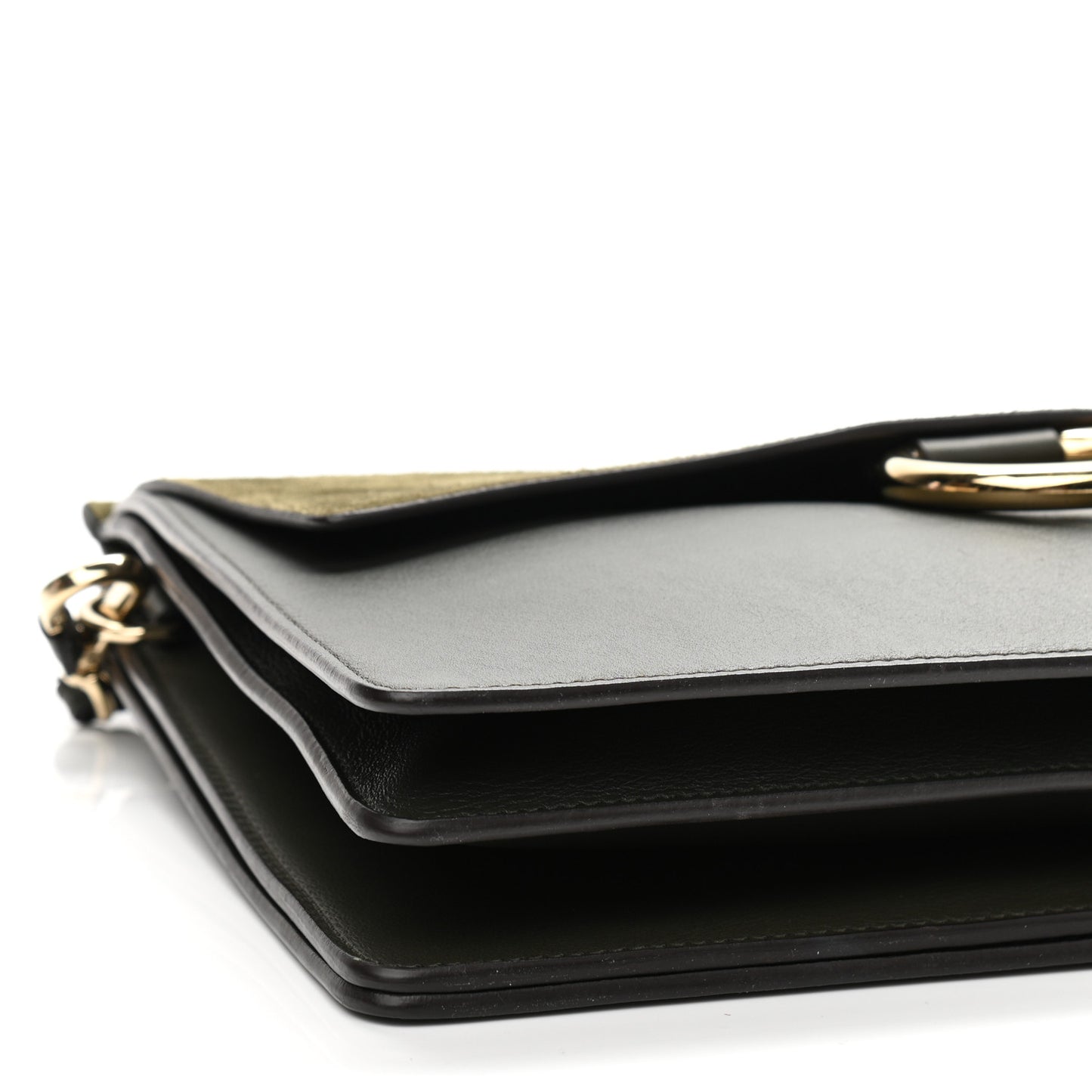 Suede Calfskin Medium Faye Shoulder Bag Deep Forest