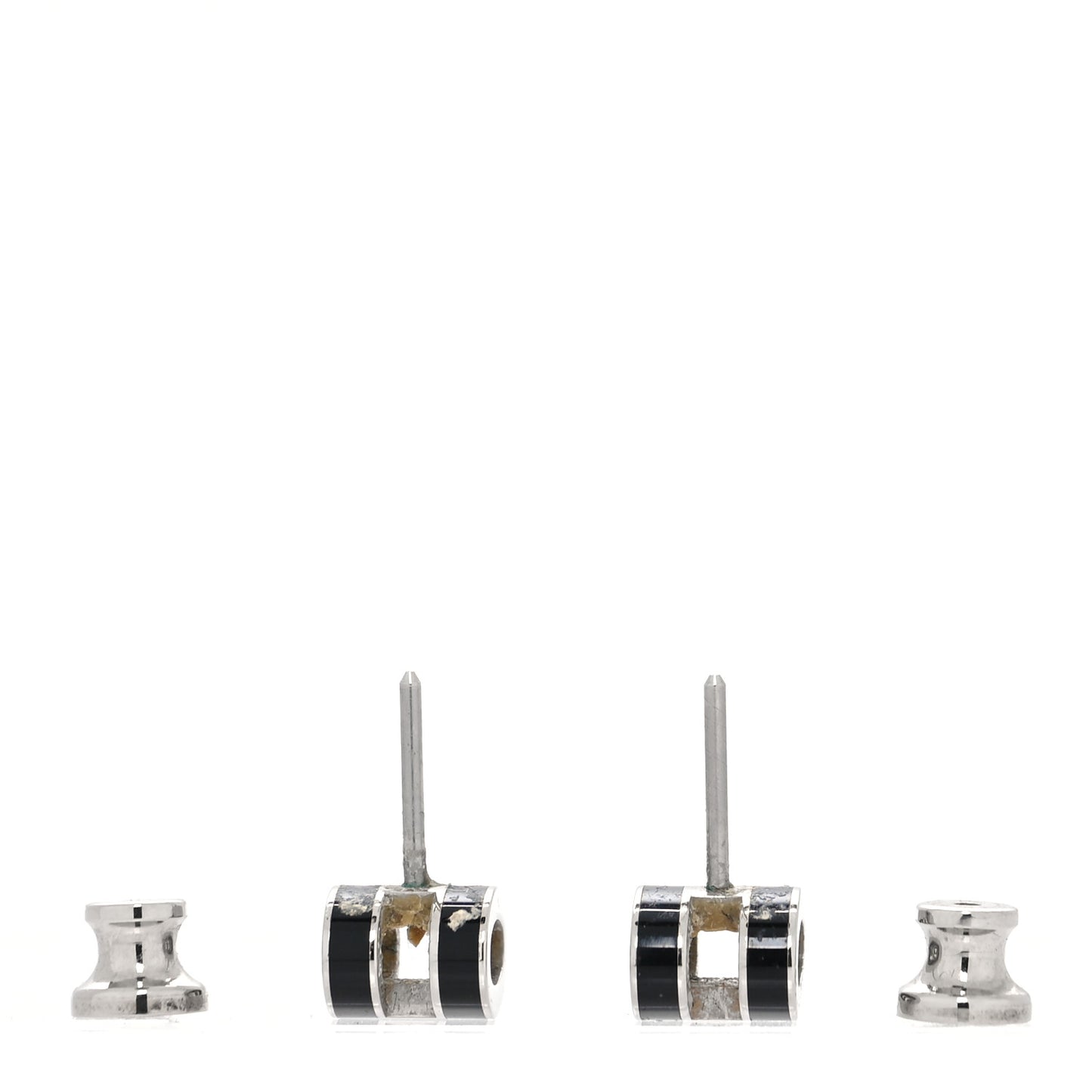 Palladium Lacquered Mini Pop H Earrings Black