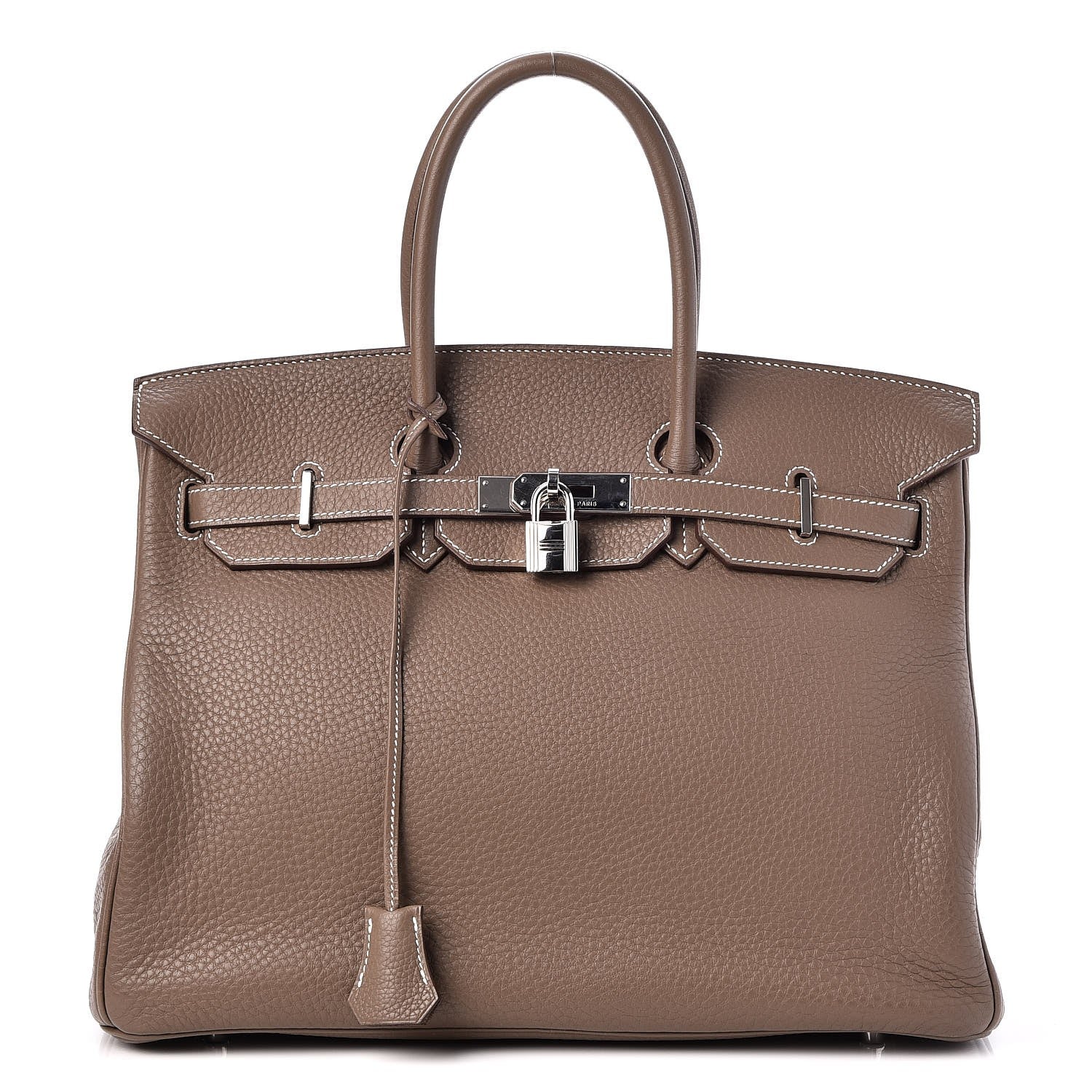 Hermes Taurillon Clemence Birkin 35 Etoupe 1 of 32