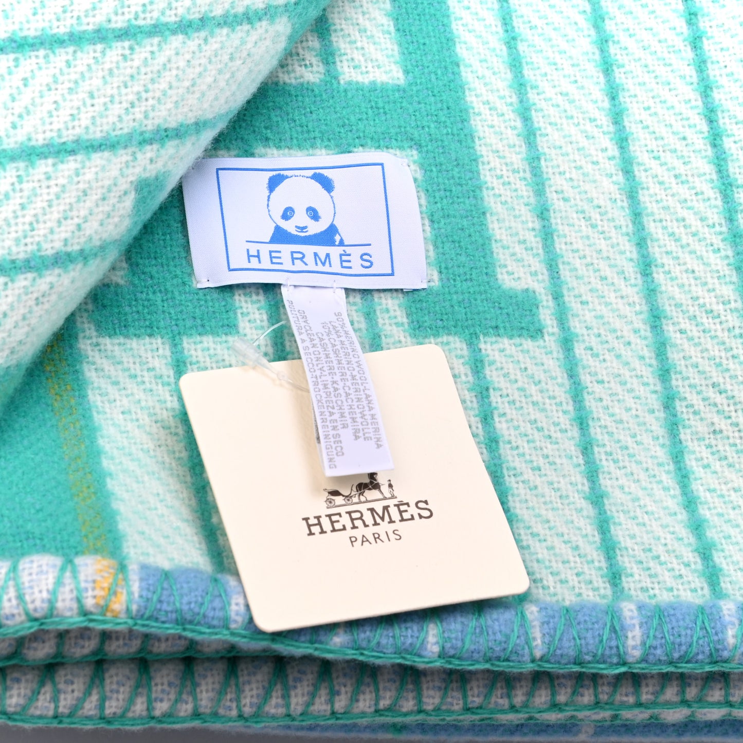 Wool Cashmere Avalon Passe-Passe Blanket Bleuet