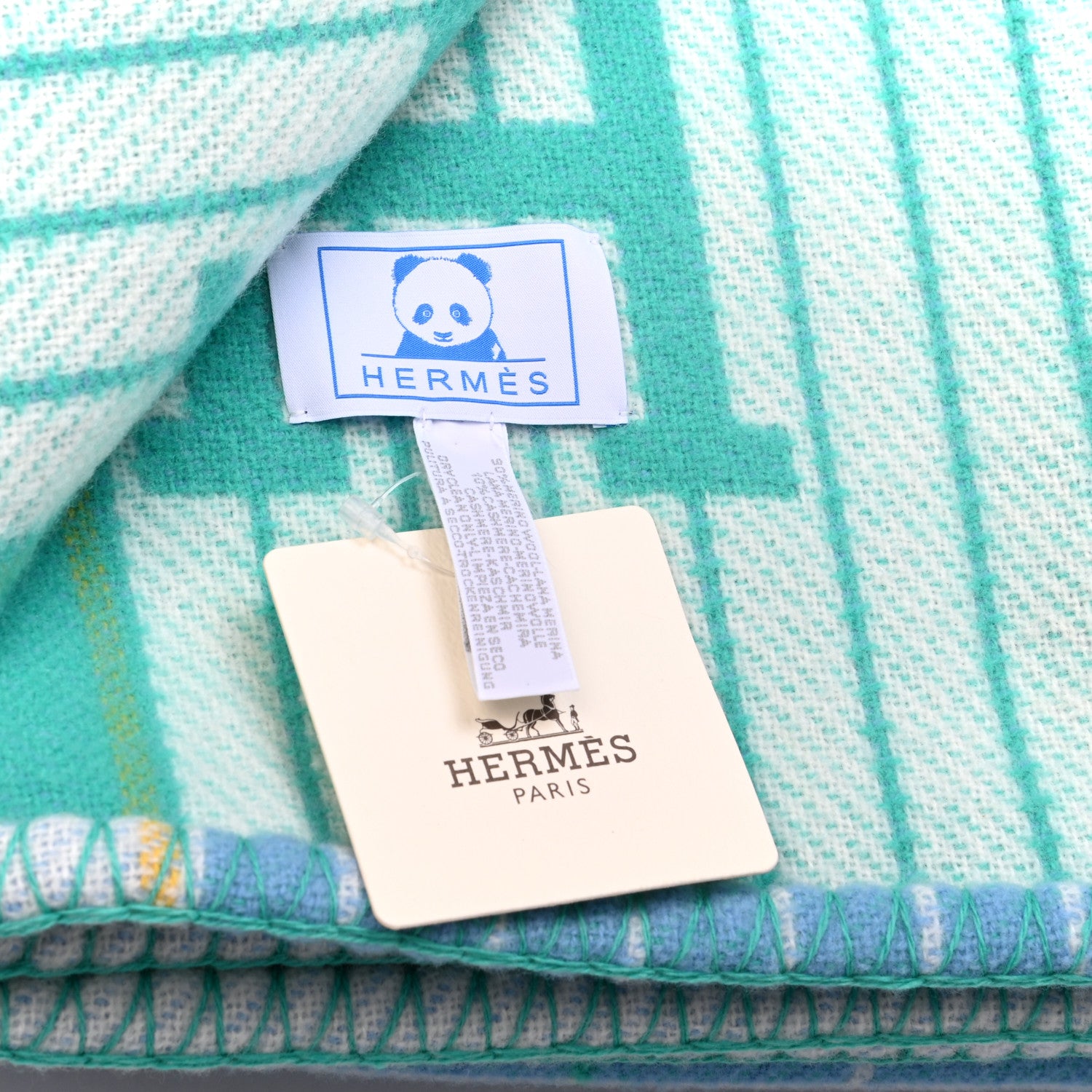 Hermes Wool Cashmere Avalon Passe-Passe Blanket Bleuet 3 of 3
